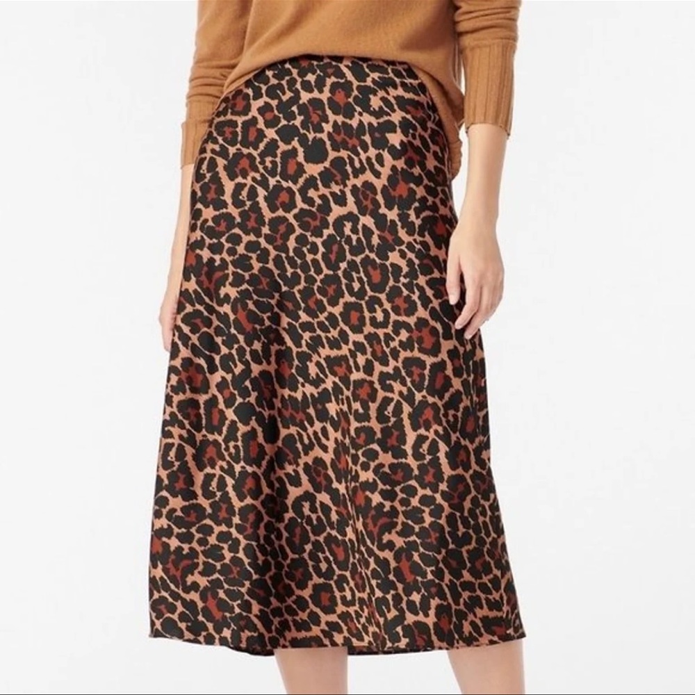 J.Crew Leopard Slip Skirt